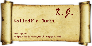 Kolimár Judit névjegykártya
